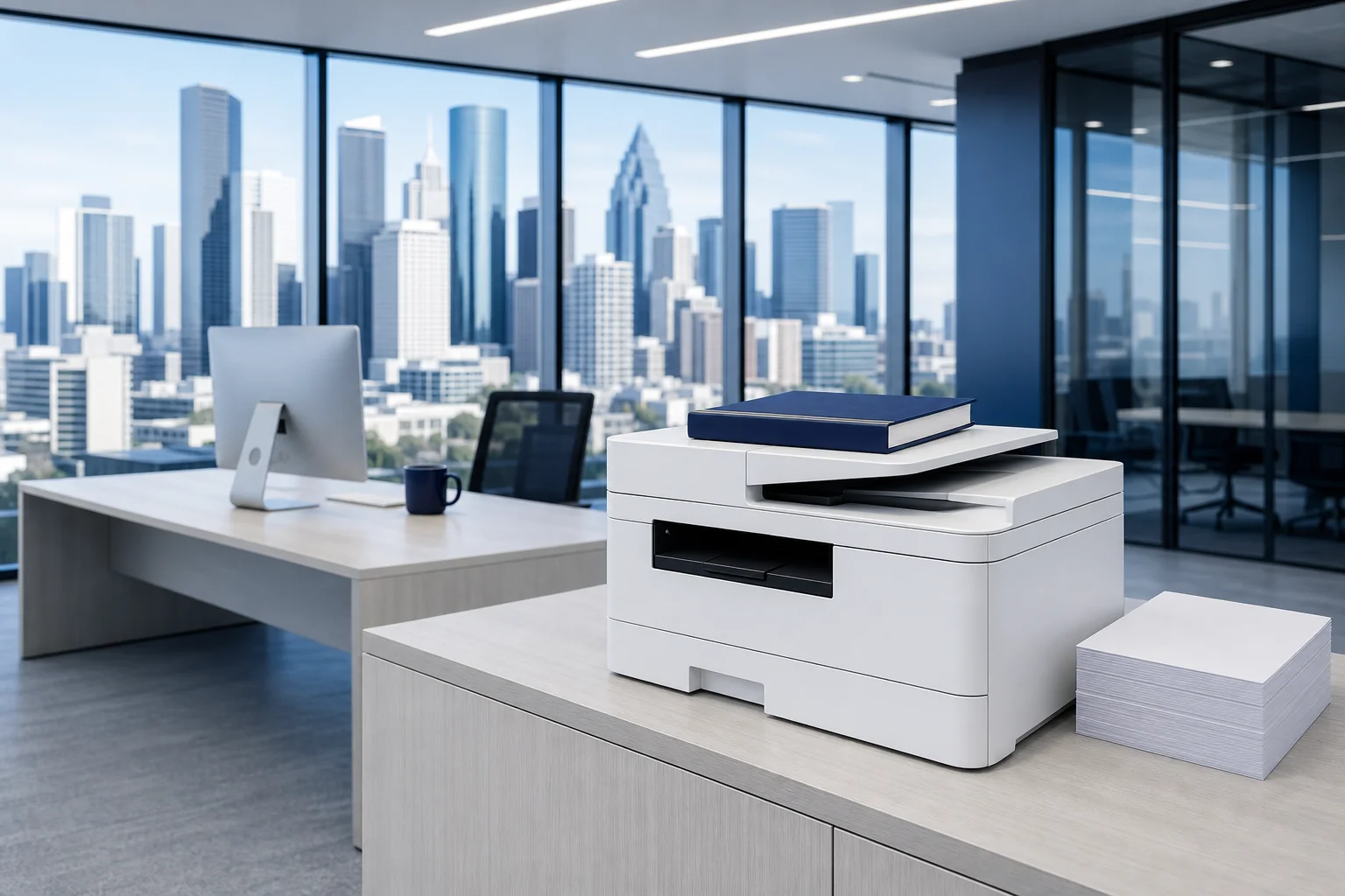 Premium office printer in modern workspace